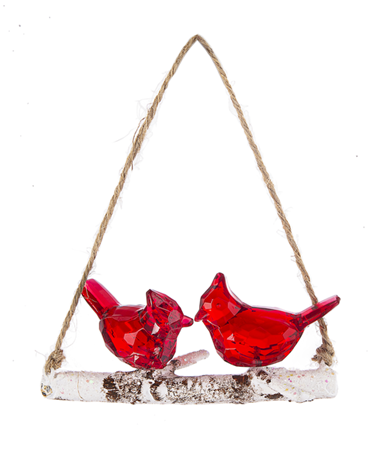 Mini Cardinals on Branch Orn
