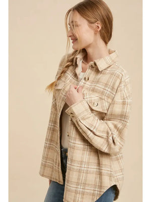 Plaid Shacket ( Natural )