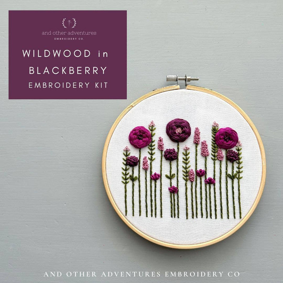 Hand Embroidery Kit - Wildwood in Blackberry