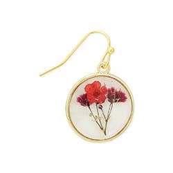 Pink Dried Flower Earrings