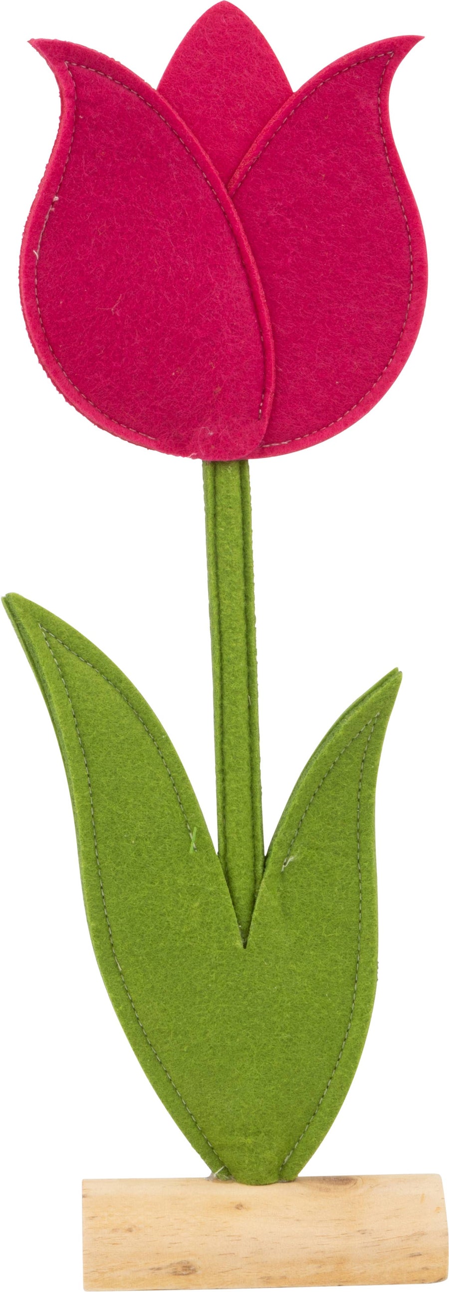 Large Open Fuchsia Felt Tulip