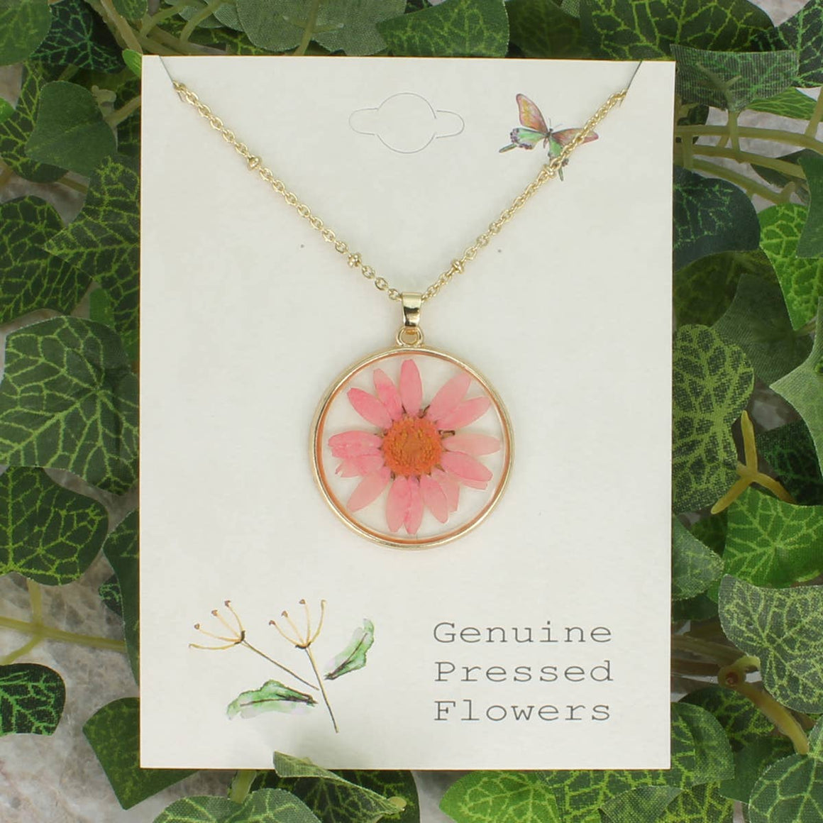 Pink Chrysanthemum Necklace