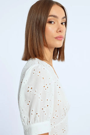 Marcy Crop Embroidered Top