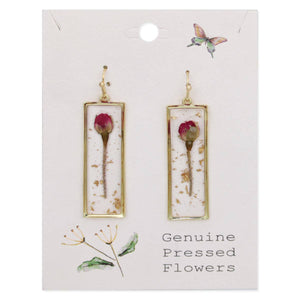 Pink  Dried Flower Earrings