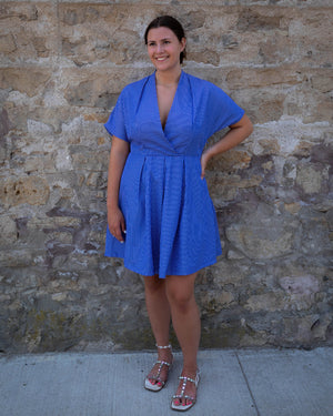 Lilia Woven Dress ( Blue Stripe)