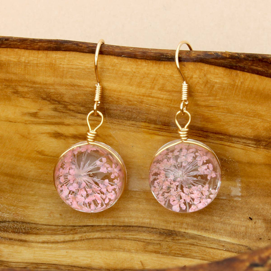 Pink Baby's Breath Earrings