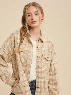 Plaid Shacket ( Natural )
