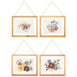 Floral Wall Decor in Floating Frame Horizontal