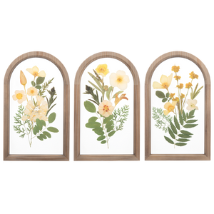 Arch Framed Faux Pressed Botanical Wall Decor