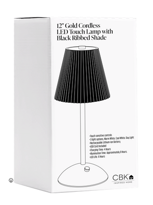 12HR Gold Cordless LED Touch Lamp