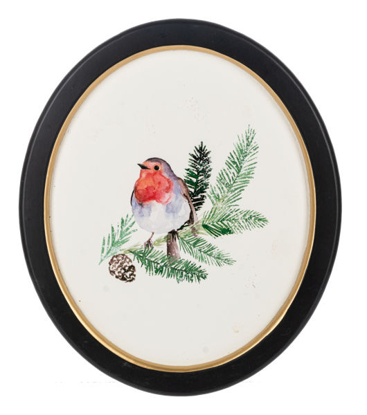 Robin on Evergreen Wall Decor