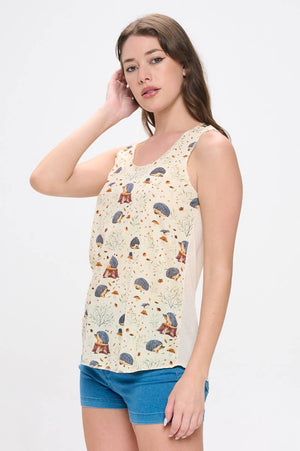 HEDGEHOG PRINT TANK TOPS