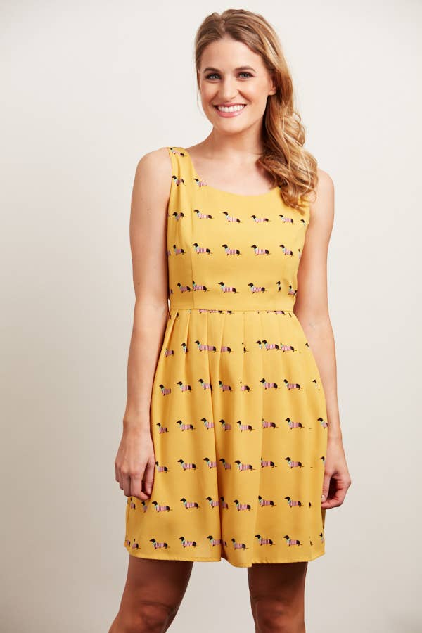 Wiener Dog Print Dressei