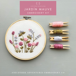 Hand Embroidery Kit  - Jardín in Mauve