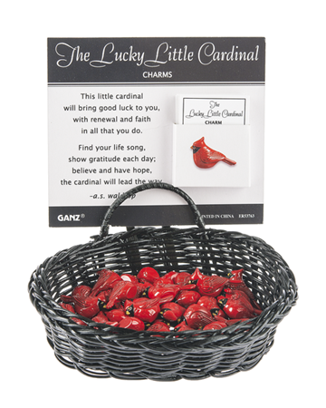 Little Cardinal Charms in a Basket