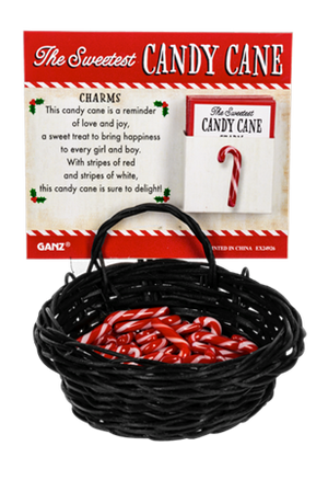 Candy Cane Charms in a Basket
