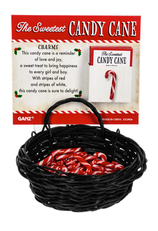 Candy Cane Charms in a Basket