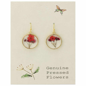 Pink Dried Flower Earrings