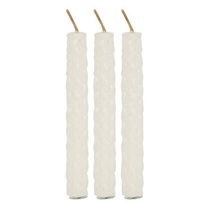 Set of 6 White Beeswax Magic Spell Candles