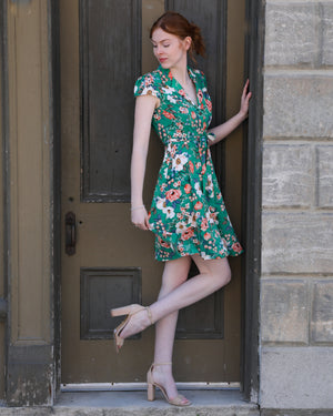 Vintage Floral Print Dress