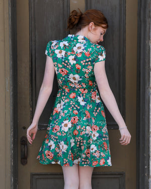 Vintage Floral Print Dress