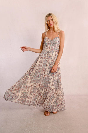 Freya Maxi Dress ( Cream Print )