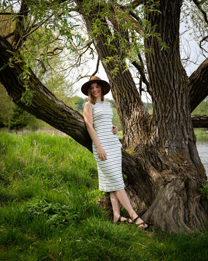 Louisa -Stripe Midi Dress