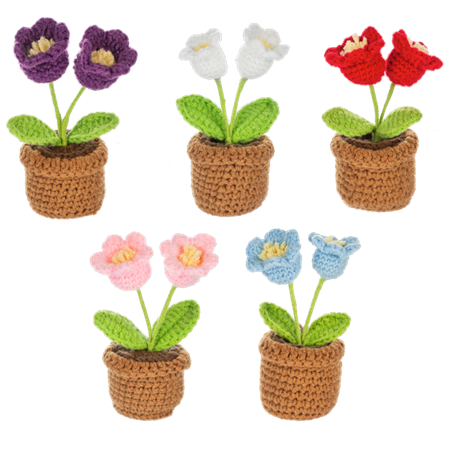 Crochet Mini Tulip Pot (Asst)
