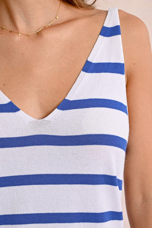 Striped V-Neck Tank Top