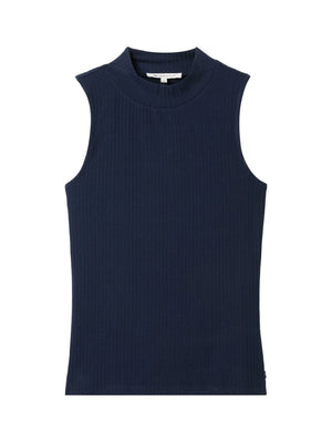 Mock Neck Rib Knit Top