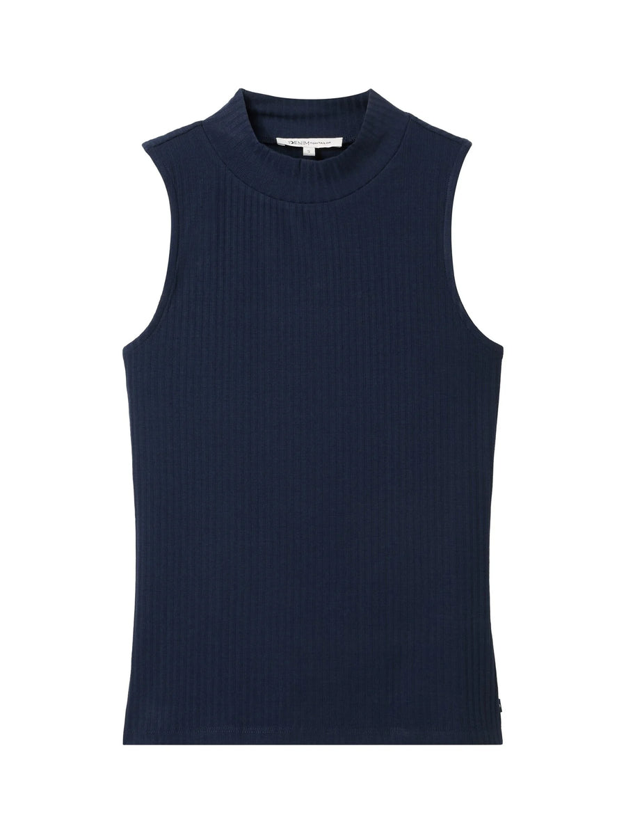 Mock Neck Rib Knit Top