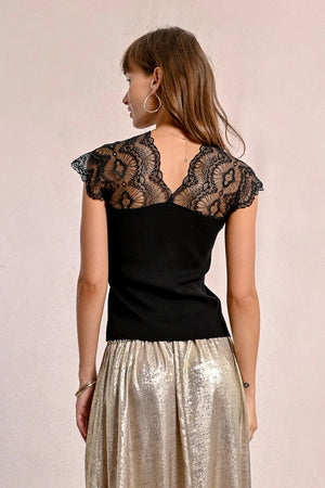 Trina Lace Sleeve T-Shirt