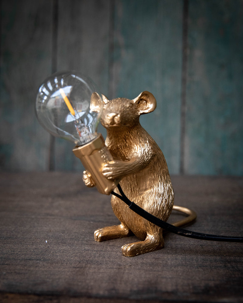 Gold Mouse Resin Night Light