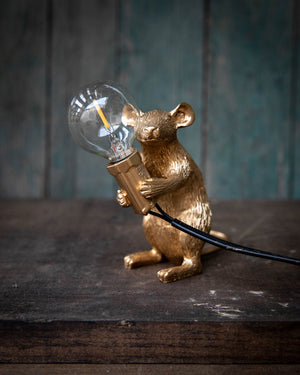 Gold Mouse Resin Night Light